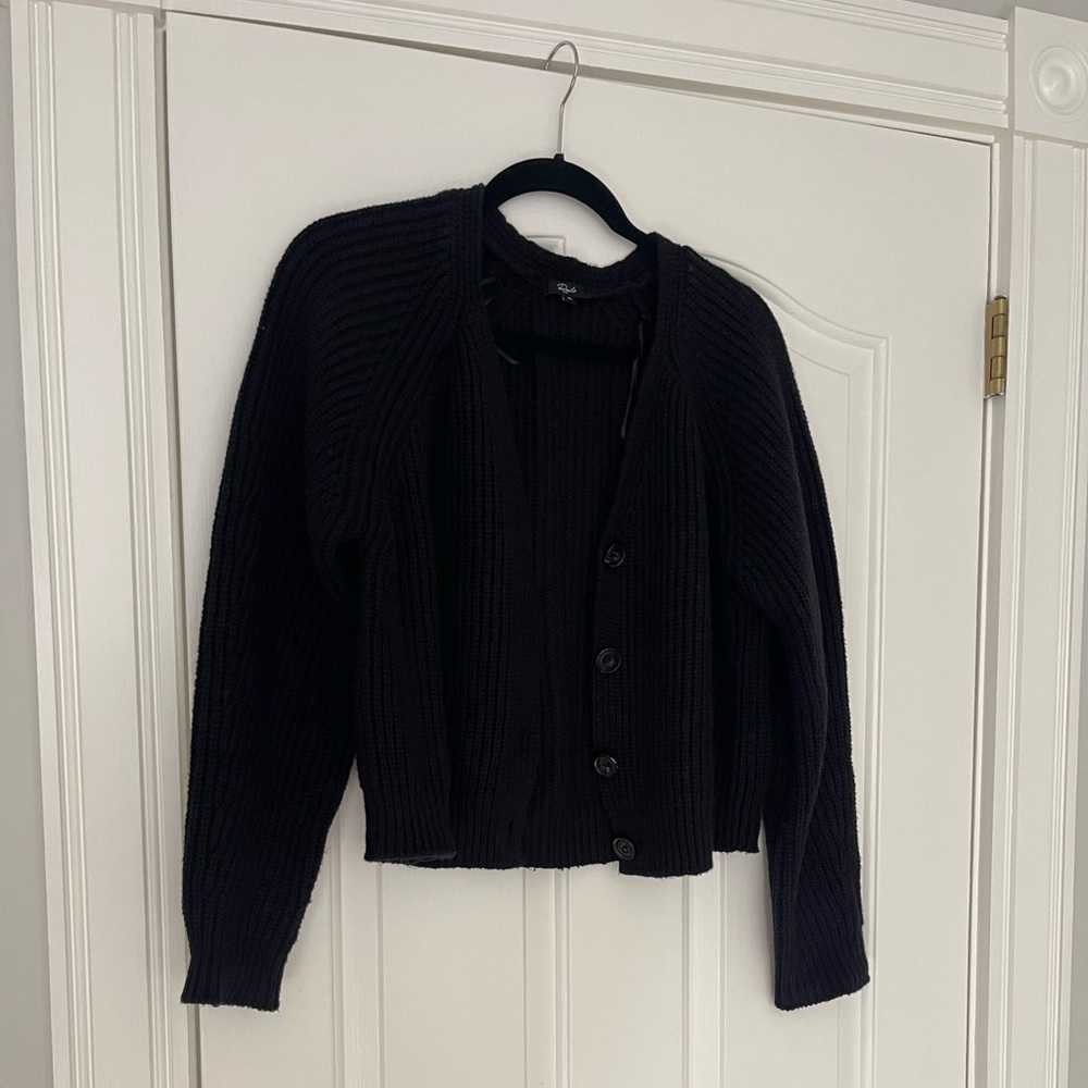 Black Ribbed Cardigan
